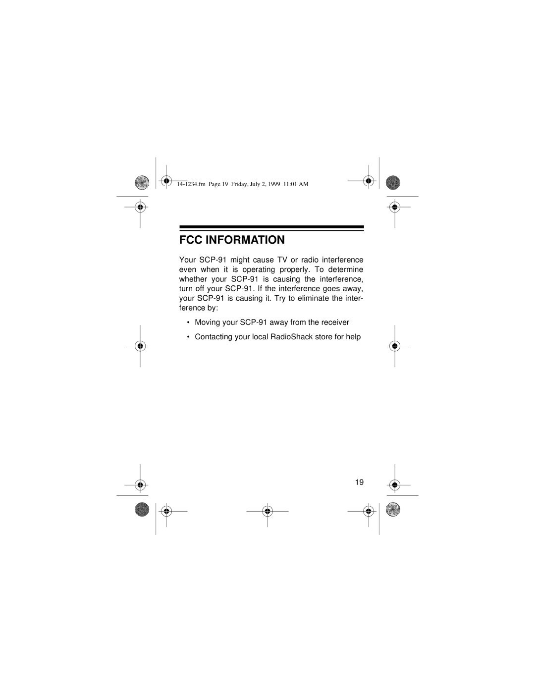 Optimus SCP-91 owner manual FCC Information 