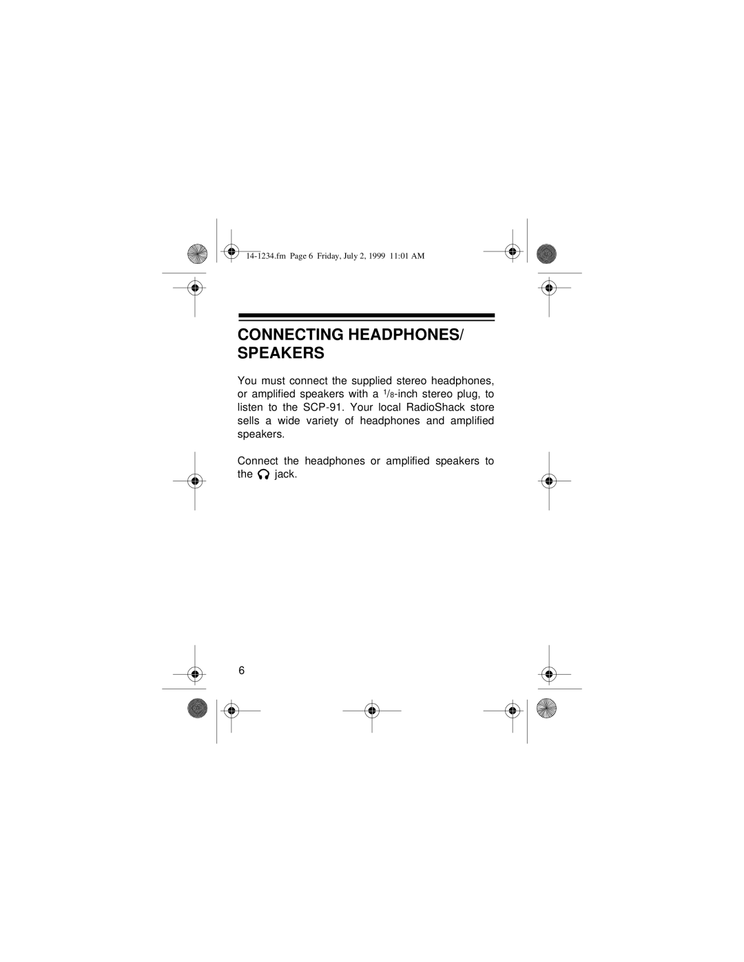 Optimus SCP-91 owner manual Connecting HEADPHONES/ Speakers 