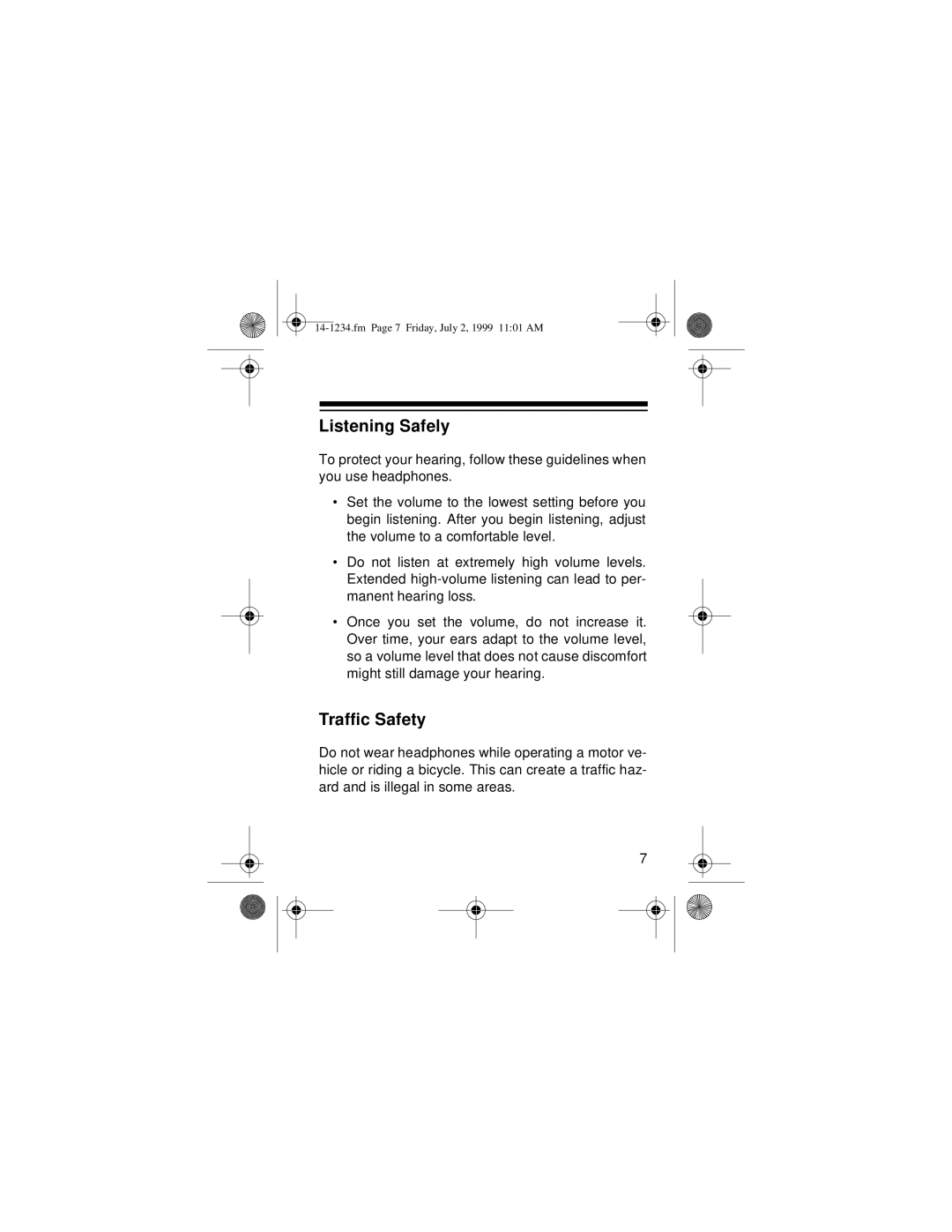 Optimus SCP-91 owner manual Listening Safely 