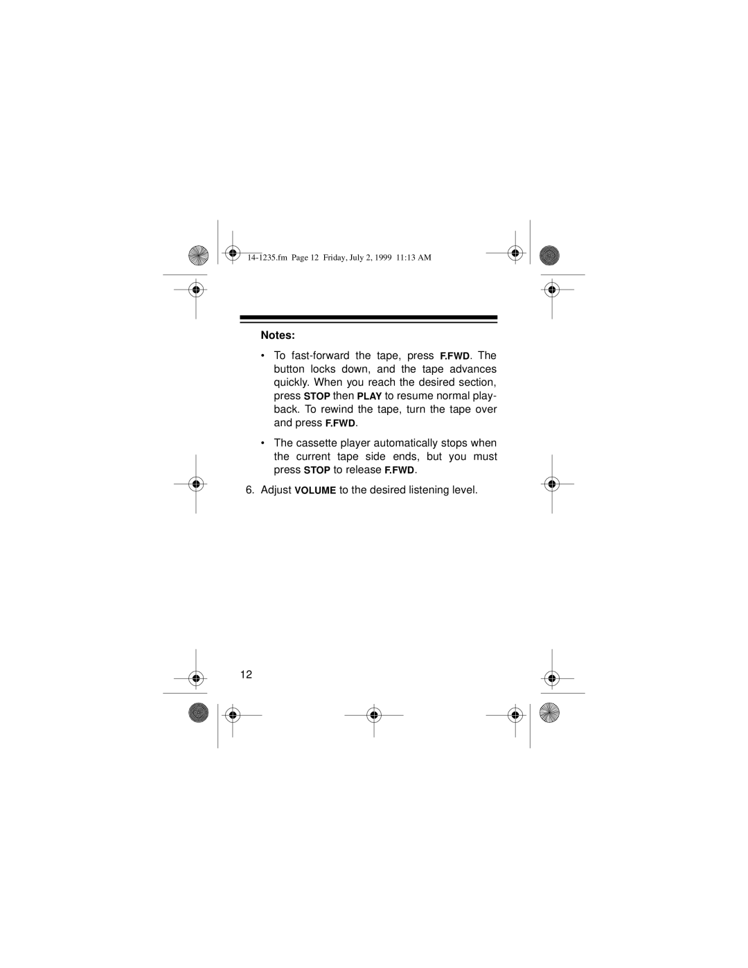 Optimus SCP-92 owner manual Fm Page 12 Friday, July 2, 1999 1113 AM 