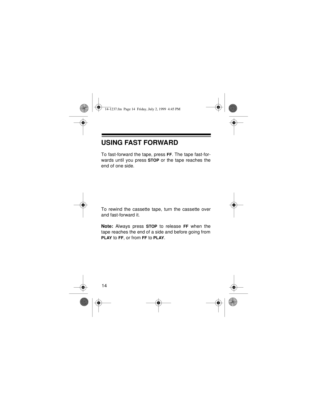 Optimus SCP-94 owner manual Using Fast Forward 