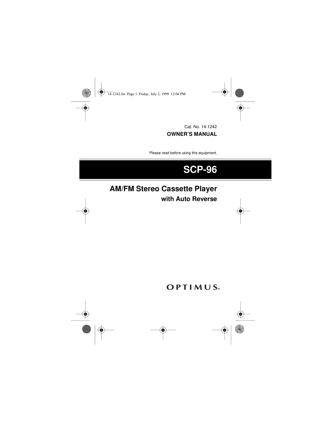 Optimus SCP-96 owner manual 