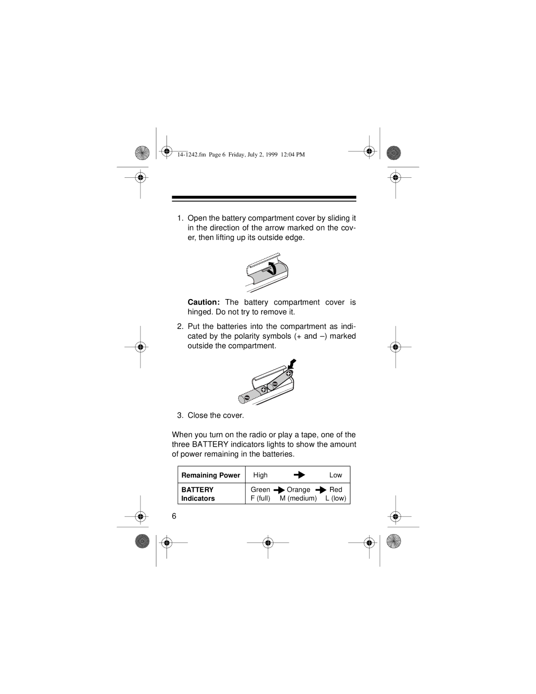 Optimus SCP-96 owner manual Battery 