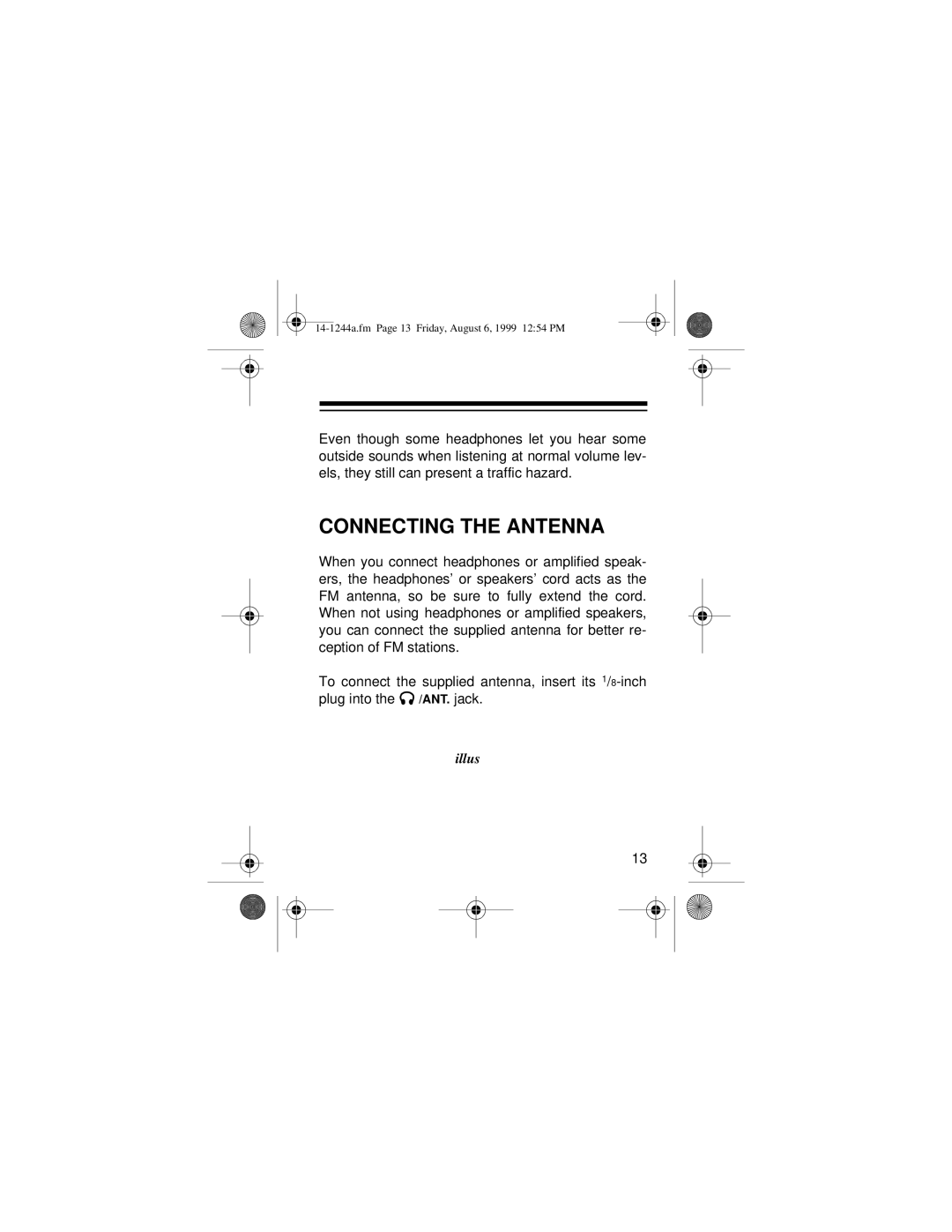 Optimus SCP-97 owner manual Connecting the Antenna 