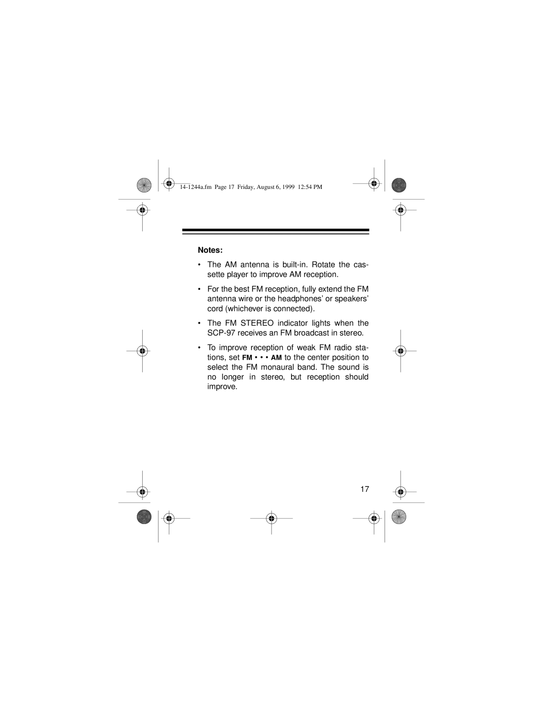 Optimus SCP-97 owner manual 14-1244a.fm Page 17 Friday, August 6, 1999 1254 PM 