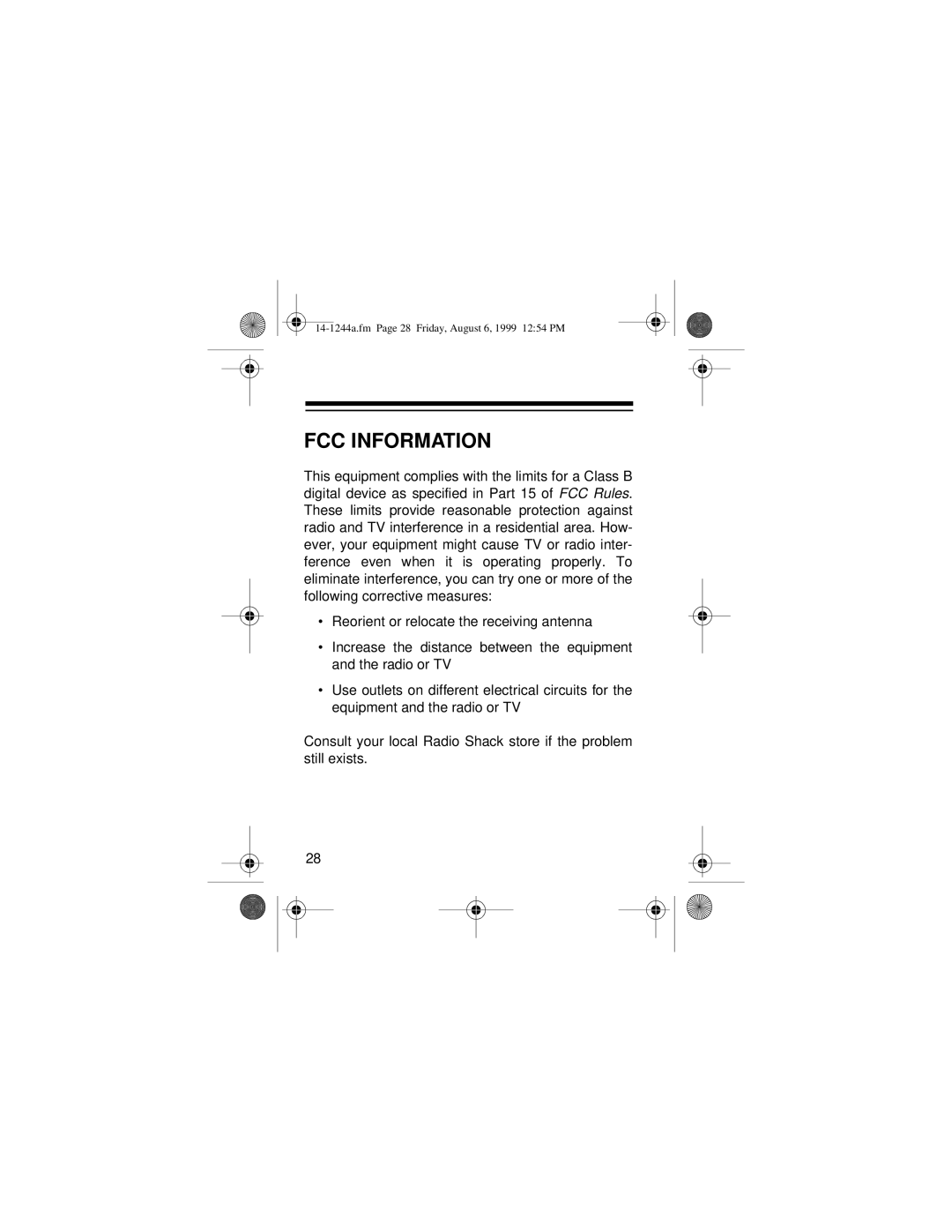 Optimus SCP-97 owner manual FCC Information 