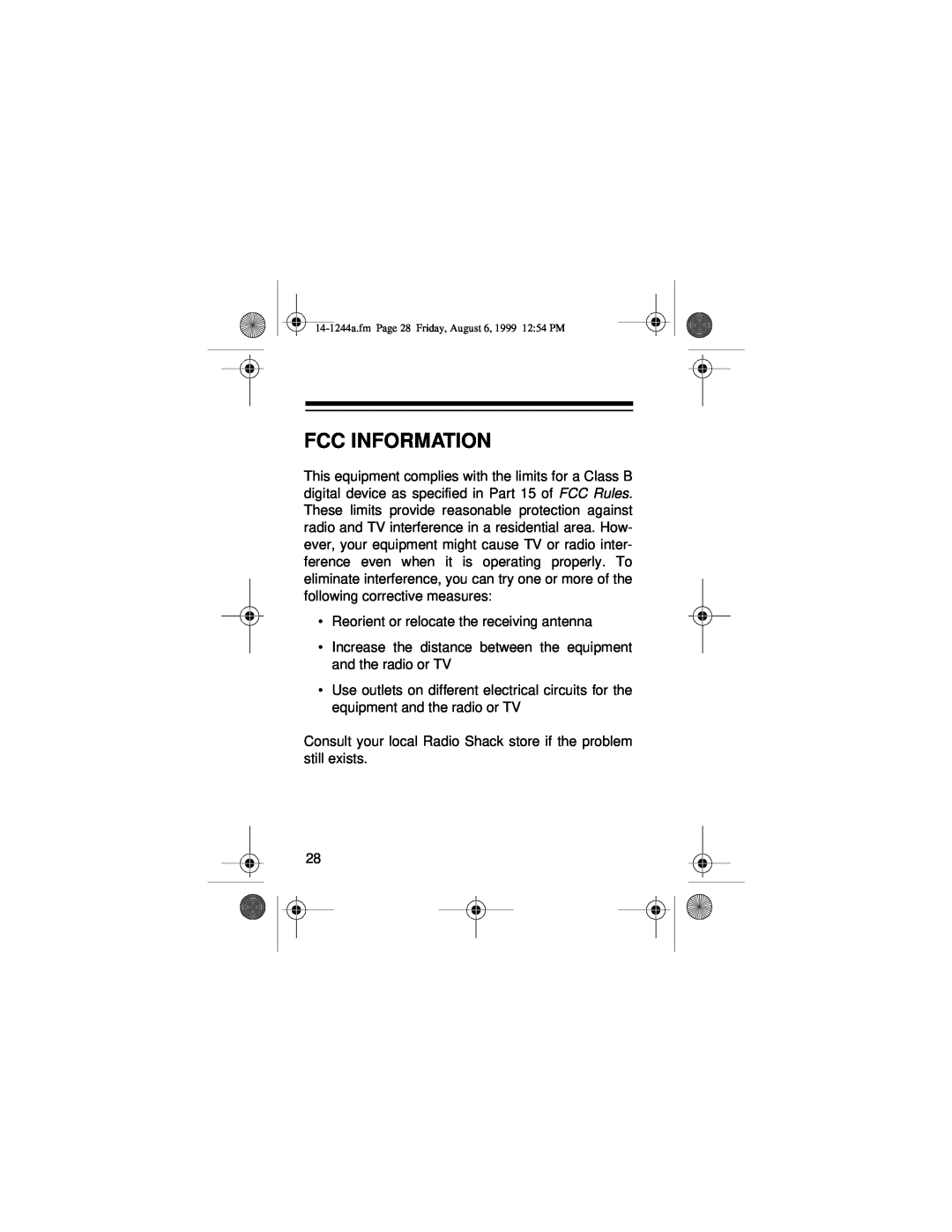 Optimus SCP-97 owner manual Fcc Information 