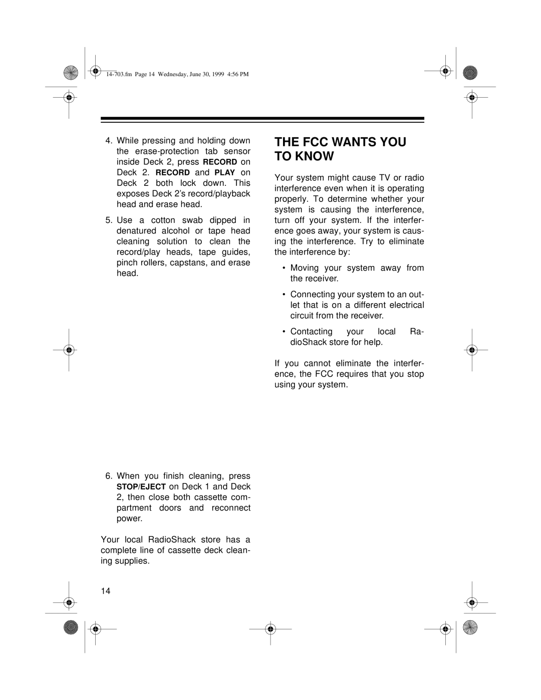 Optimus SCR-63 owner manual FCC Wants YOU to Know 