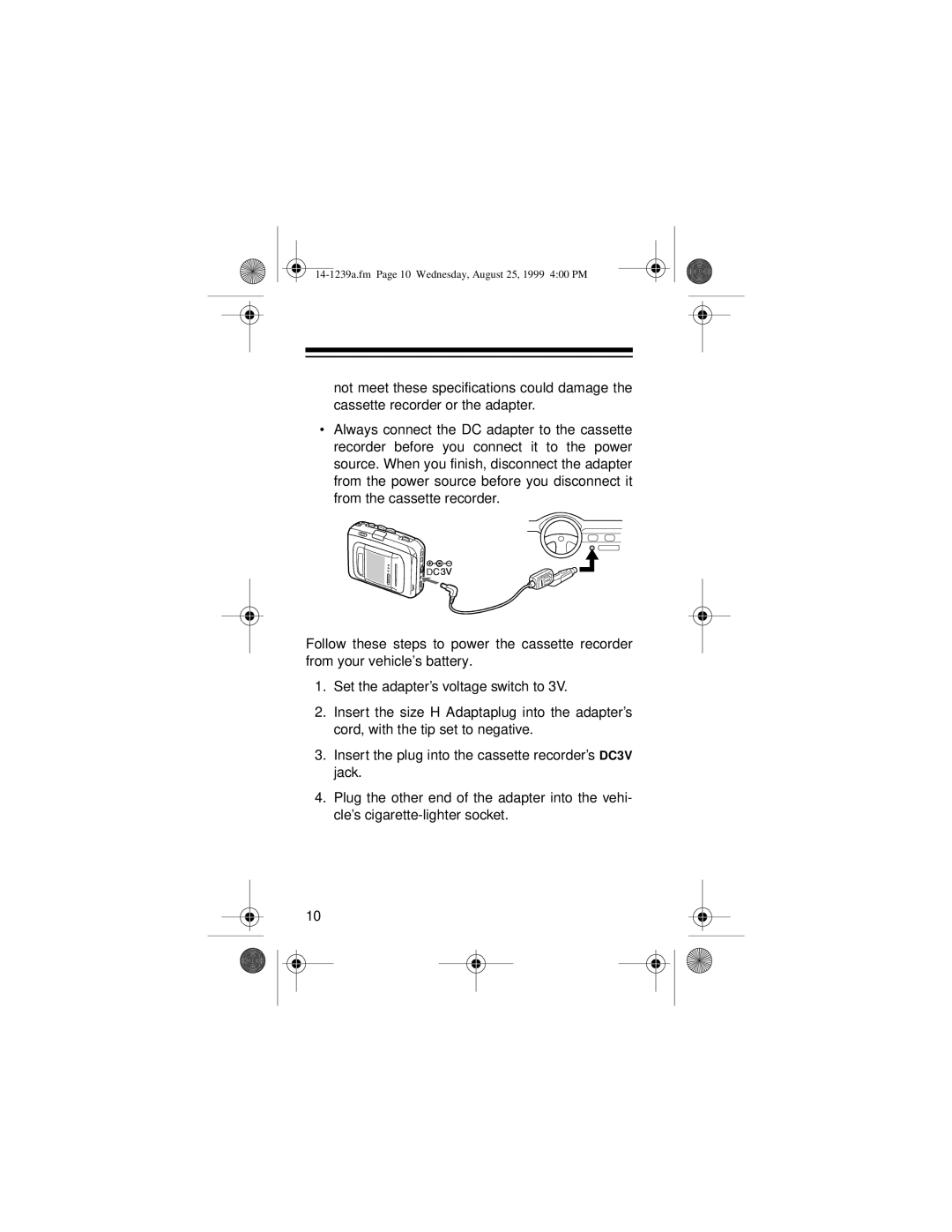 Optimus SCR-96 owner manual 14-1239a.fm Page 10 Wednesday, August 25, 1999 400 PM 