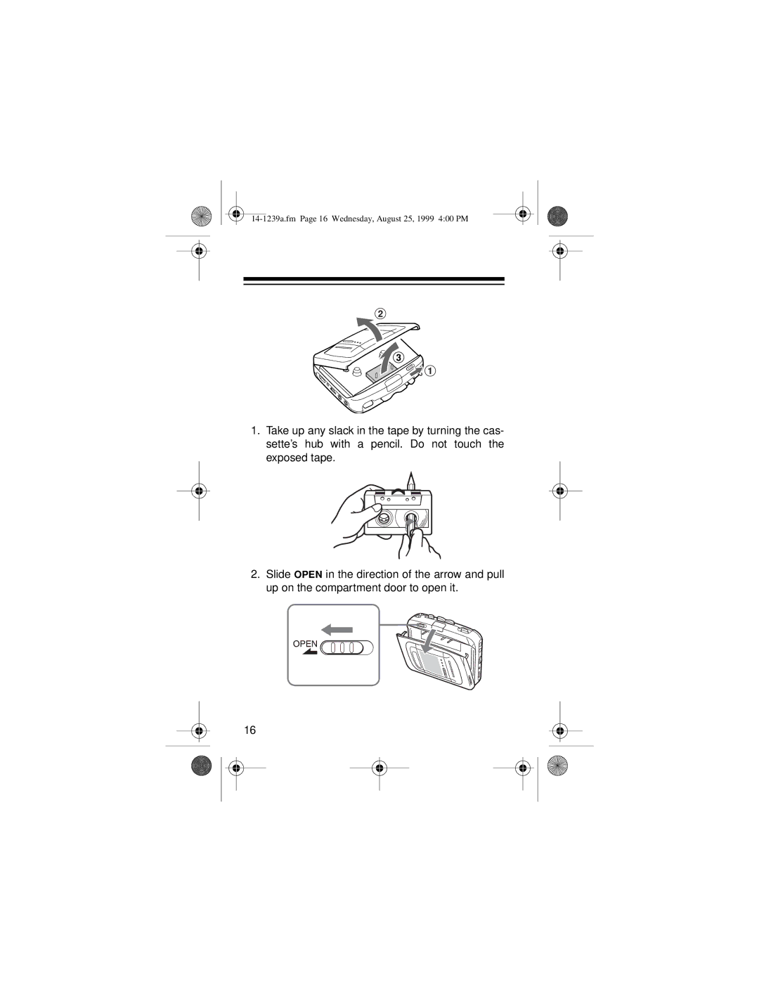 Optimus SCR-96 owner manual 14-1239a.fm Page 16 Wednesday, August 25, 1999 400 PM 