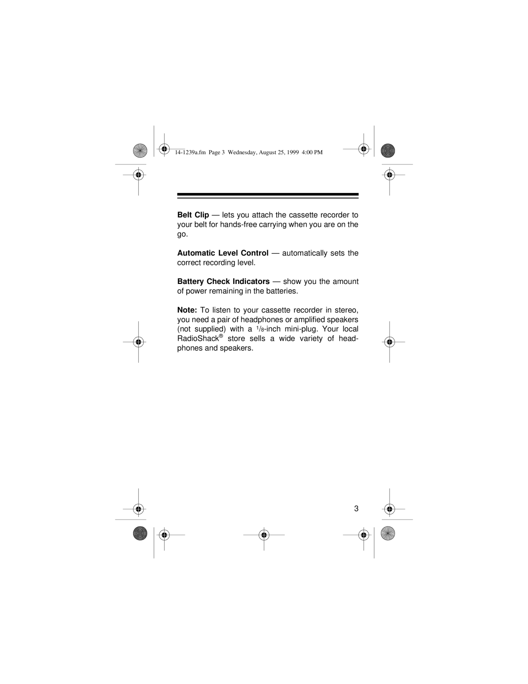 Optimus SCR-96 owner manual Automatic Level Control automatically sets 