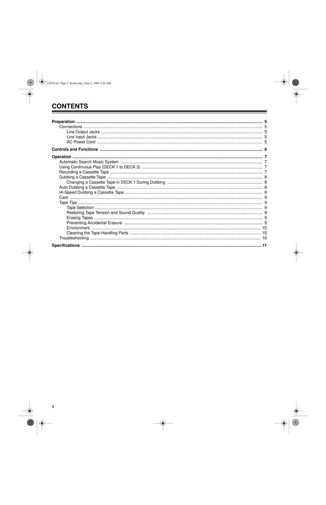 Optimus SCT-540 owner manual Contents 