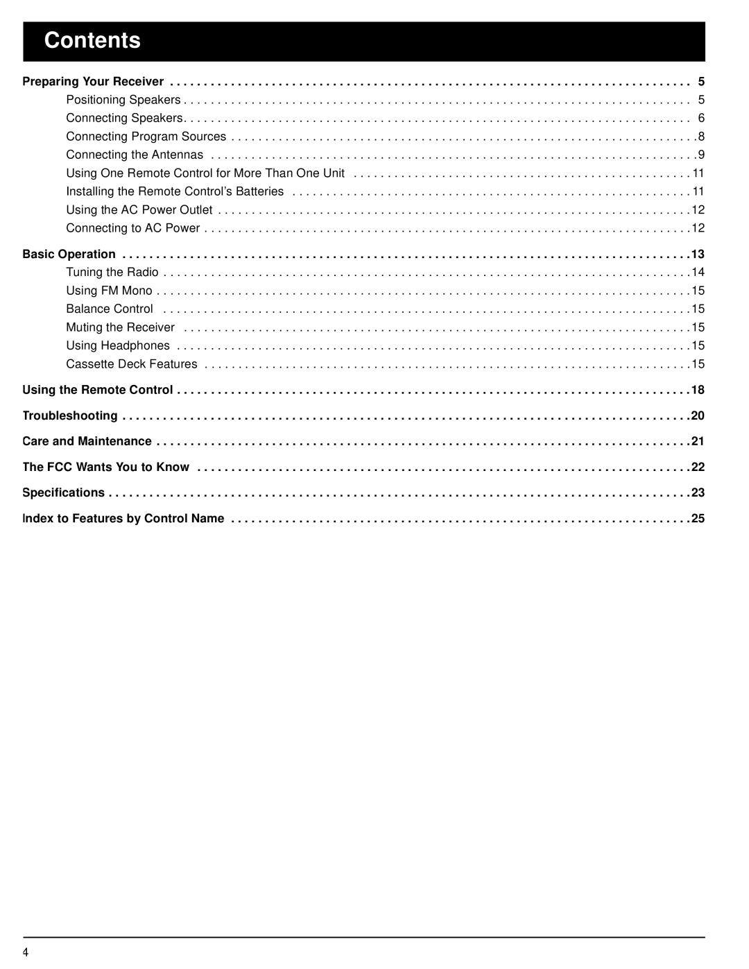 Optimus STA-3500 owner manual Contents 