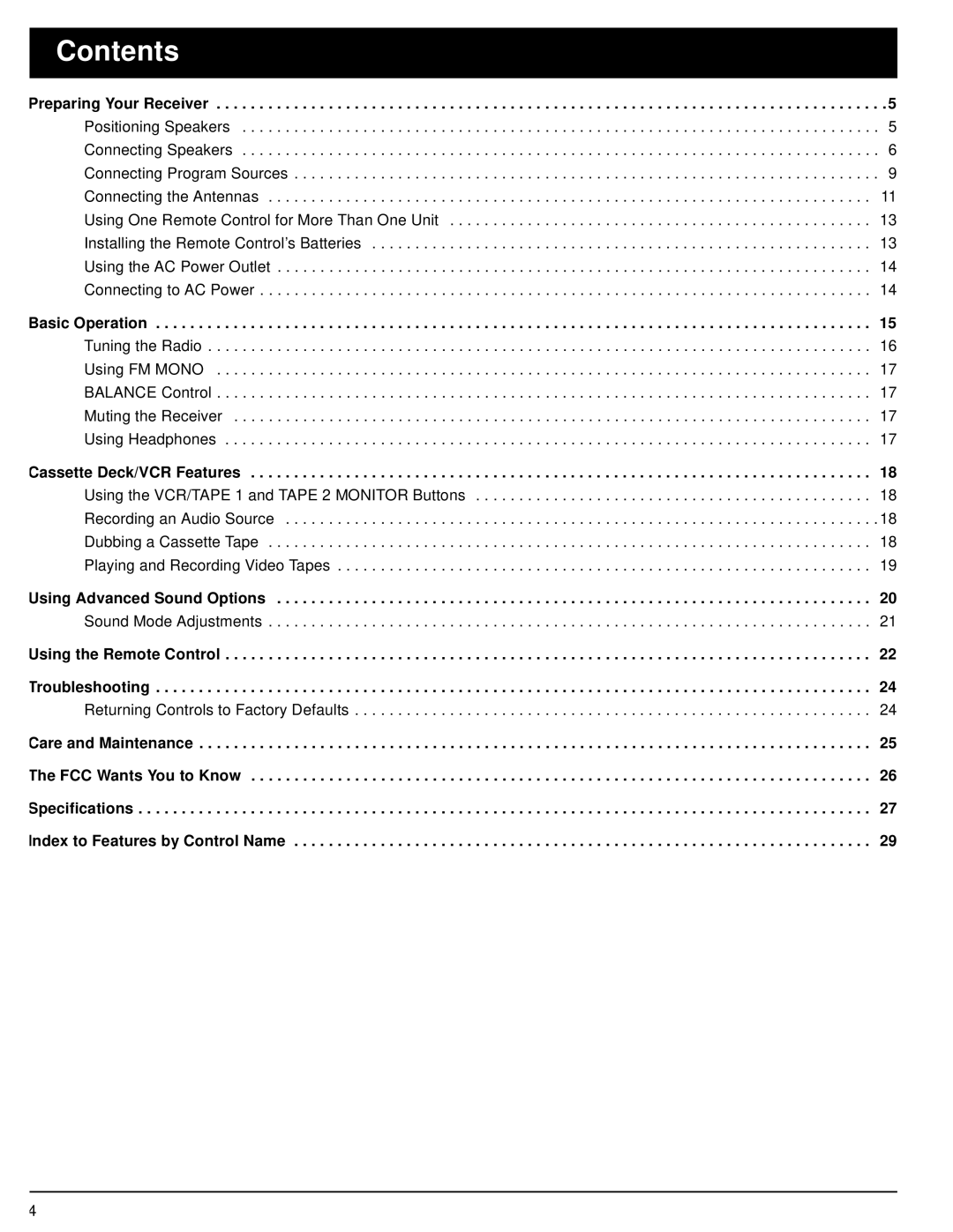 Optimus STAV-3670 owner manual Contents 