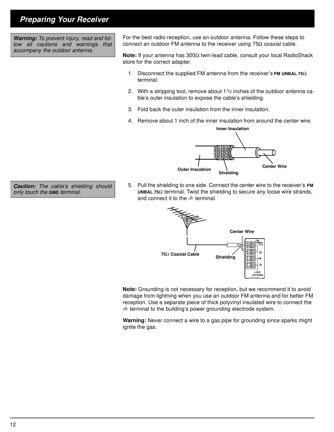 Optimus STAV-3690, 31-3040 owner manual Inner Insulation Center Wire Outer Insulation Shielding 