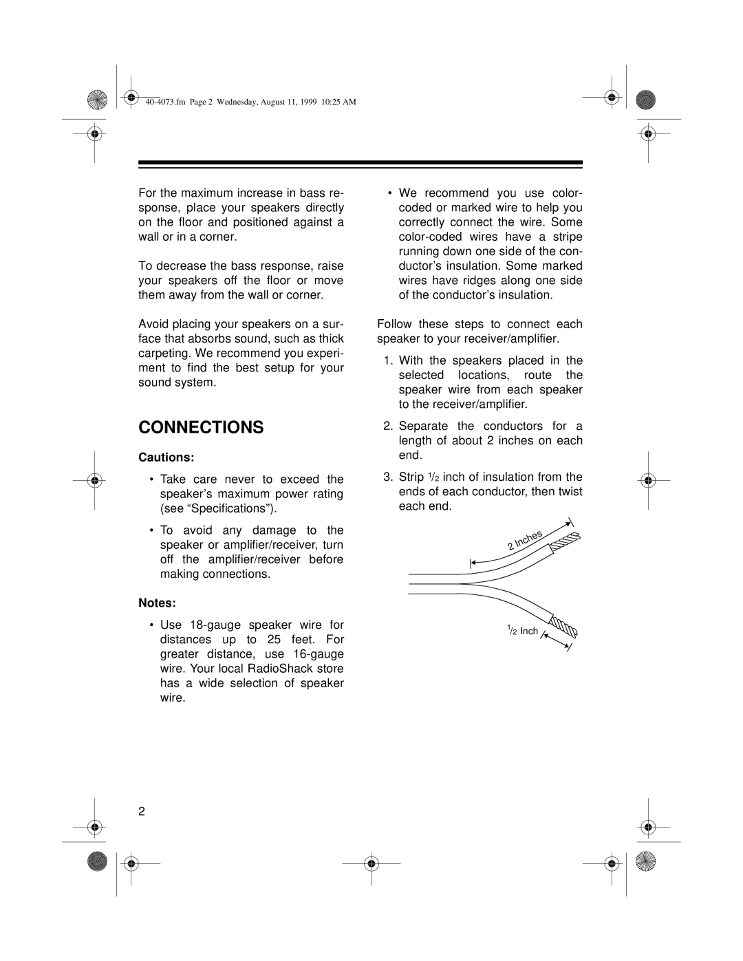 Optimus STS 200 manual Connections 