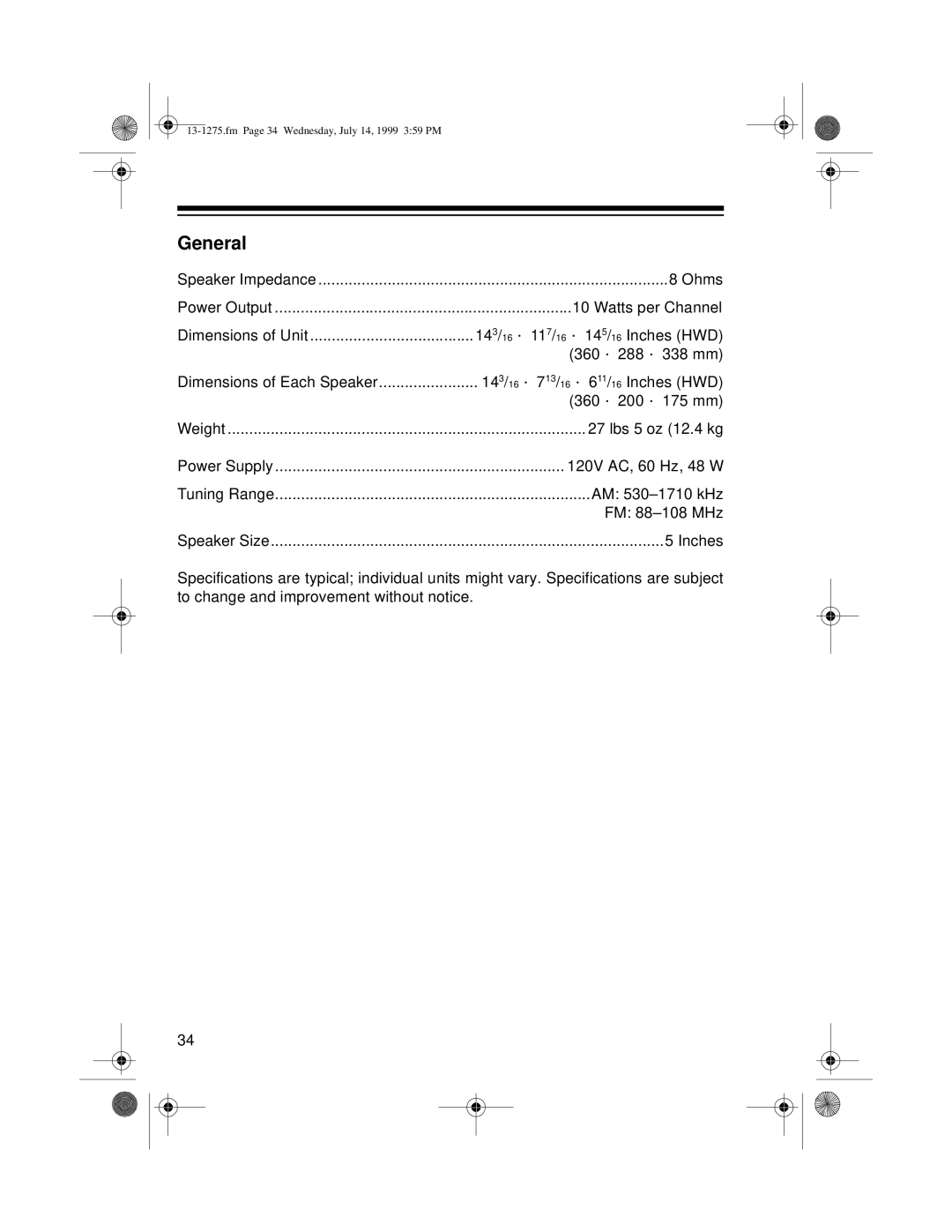 Optimus SYSTEM 728 owner manual Ohms 