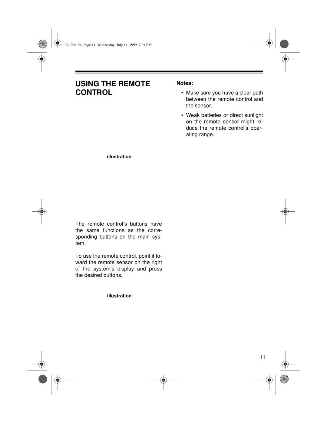 Optimus SYSTEM 746 owner manual Using The Remote Control 
