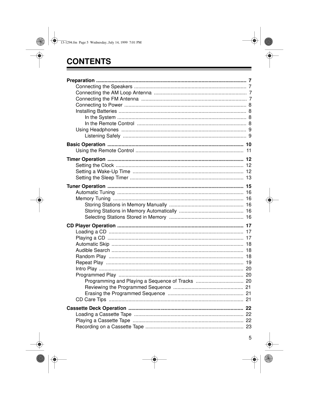 Optimus SYSTEM 746 owner manual Contents 