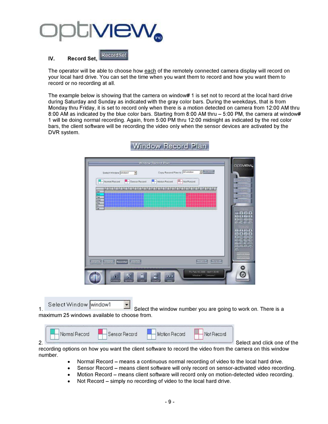 Optiview 2.28.06/4.37 manual Record Set 