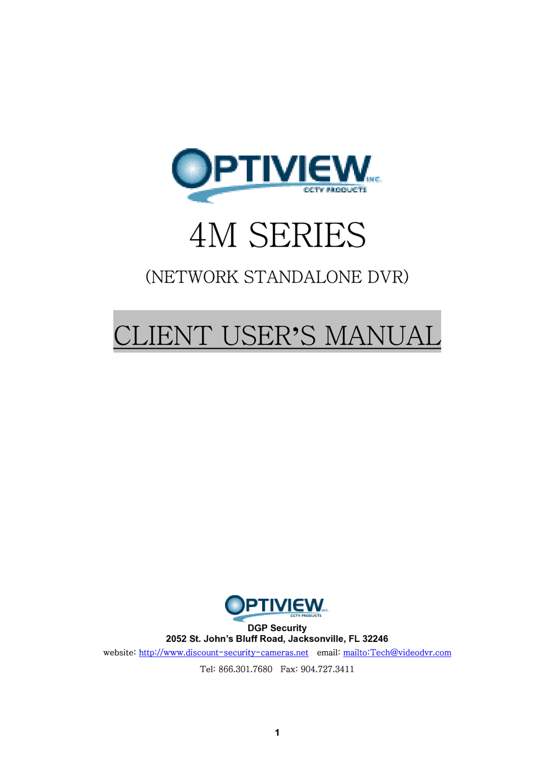 Optiview user manual 4M Series 