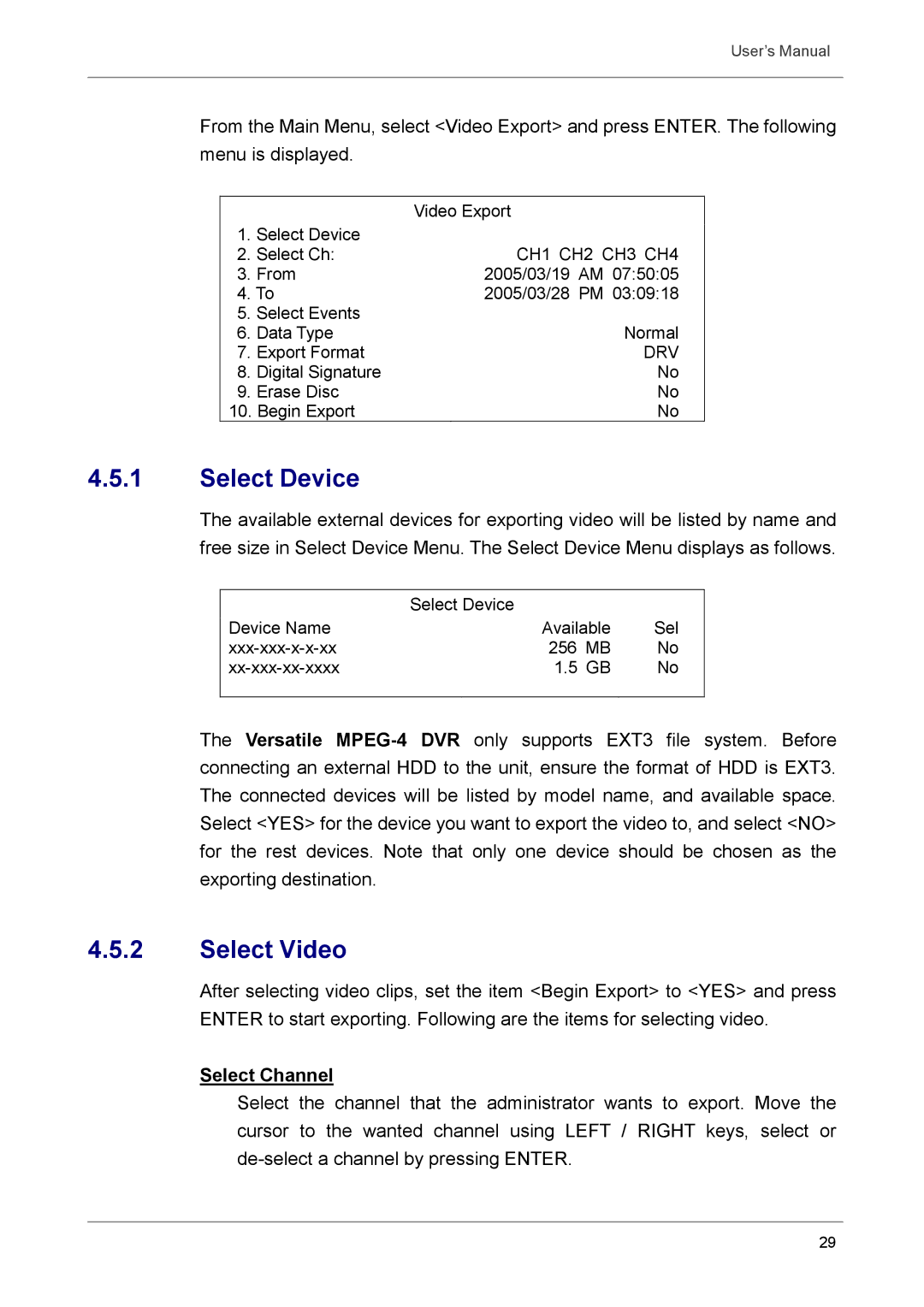 Optiview DVR user manual Select Device, Select Video 