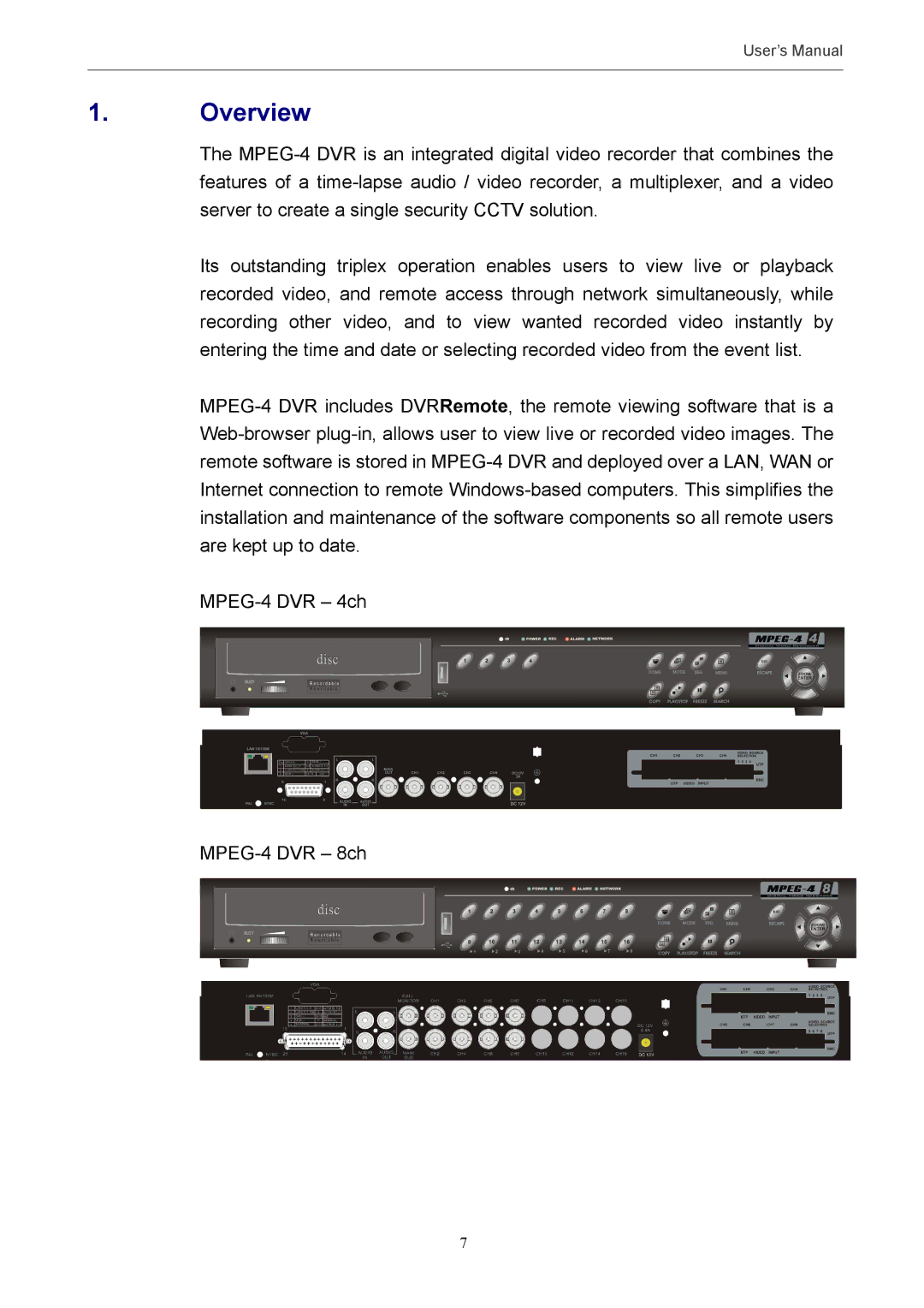 Optiview MPEG-4 user manual Overview 