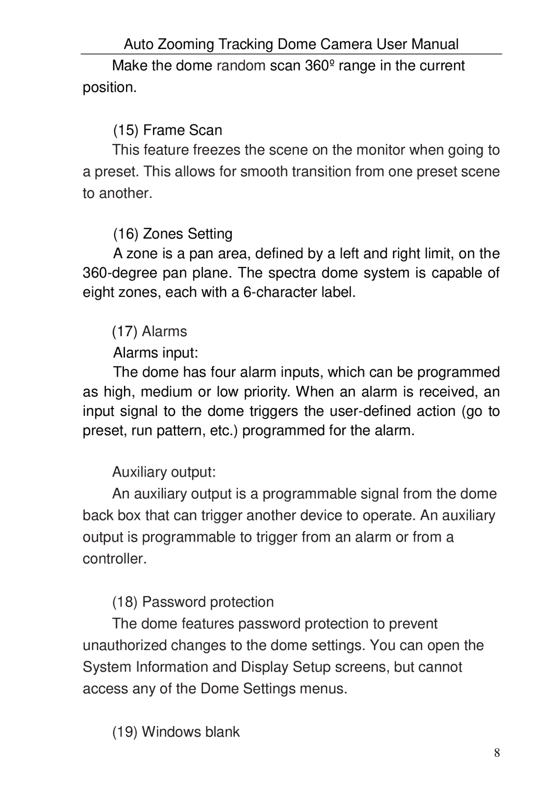 Optiview TRKPTZ -26NX, TRKPTZ-18NX user manual Alarms Alarms input 