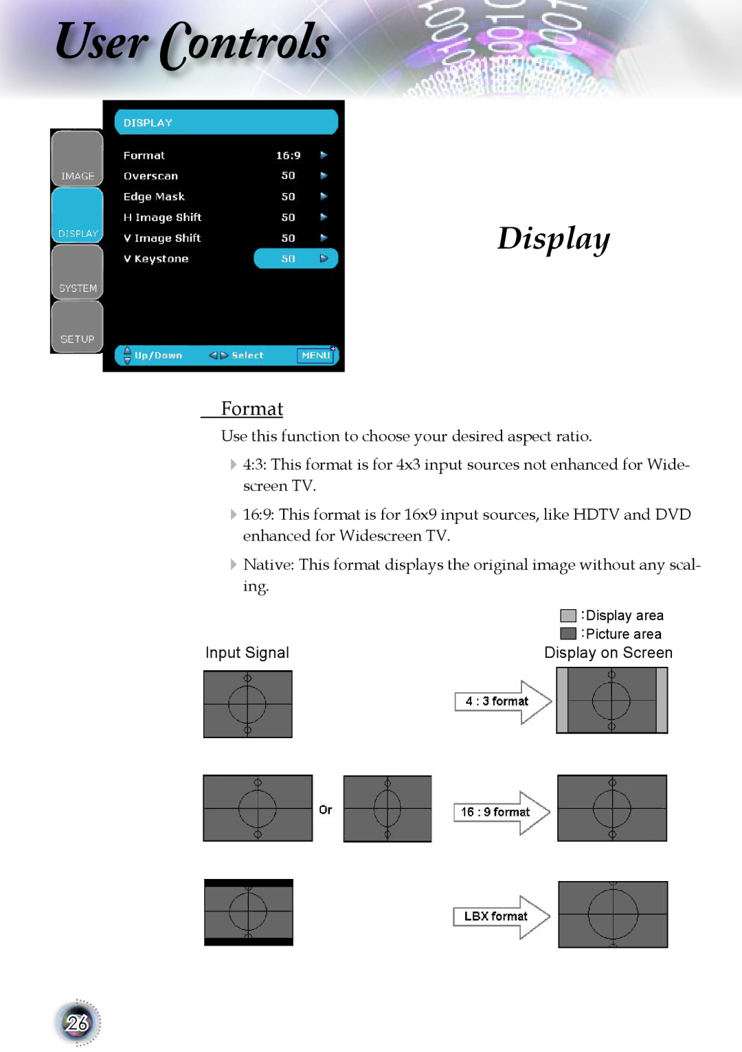 Optoma Technology 1080p DLP manual Display, Format 