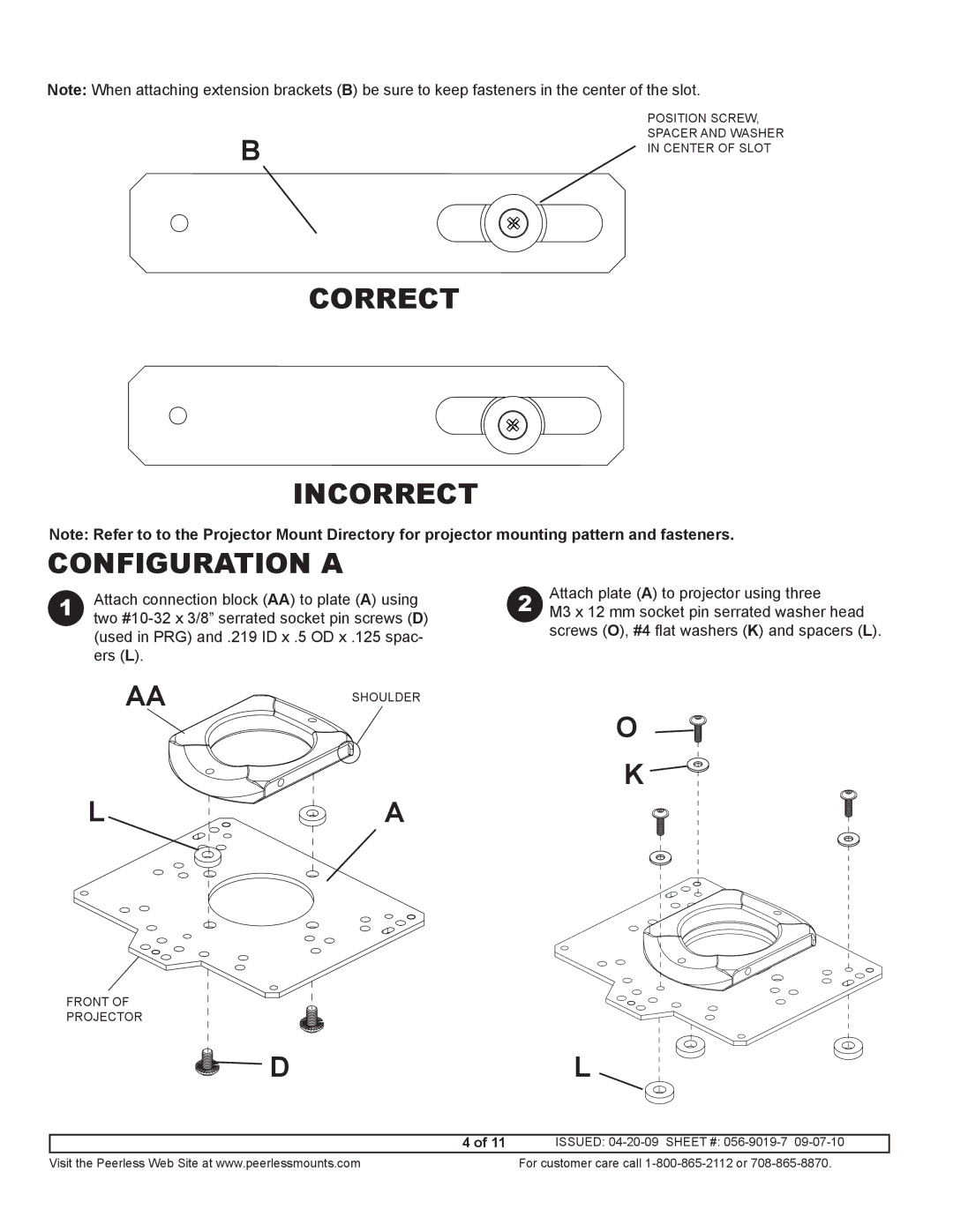 Optoma Technology BM-5001U manual Correct Incorrect Configuration a 