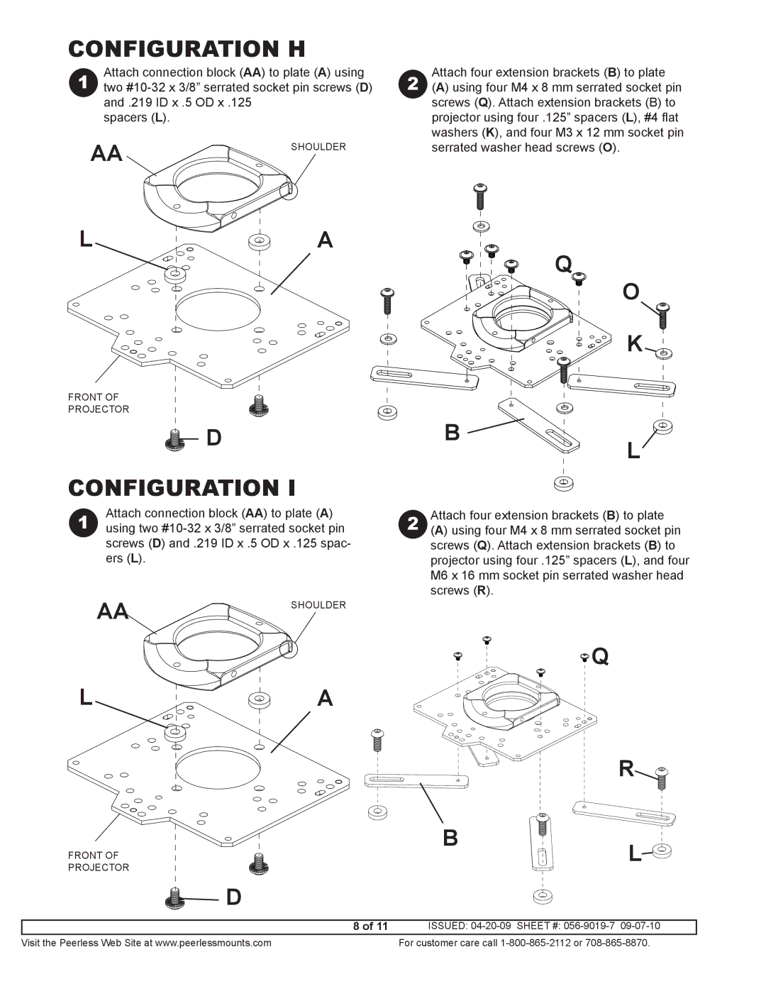 Optoma Technology BM-5001U manual Configuration H 