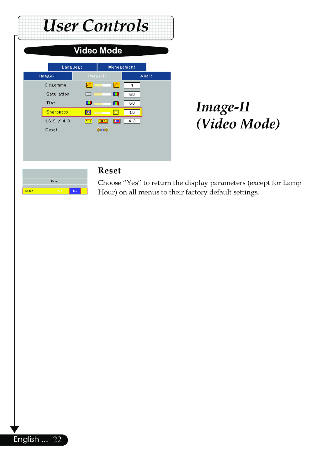 Optoma Technology Digital Tuner Output Projector specifications User Controls 