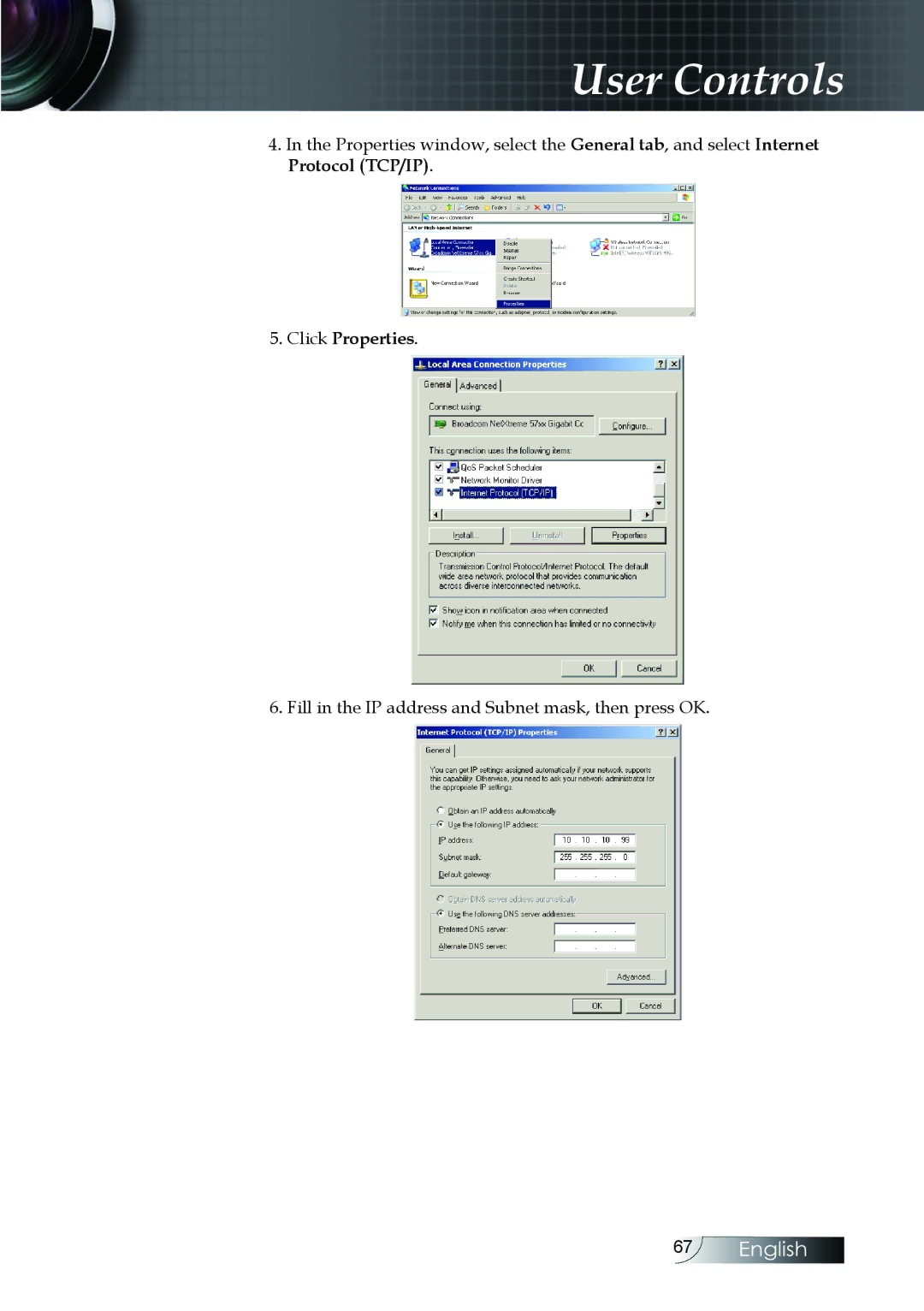 Optoma Technology EH505 manual Click Properties 