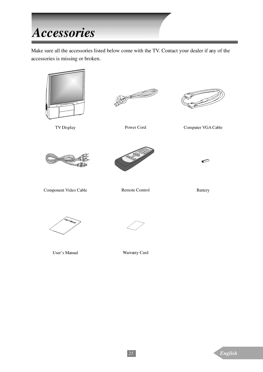 Optoma Technology EP652A manual Accessories 