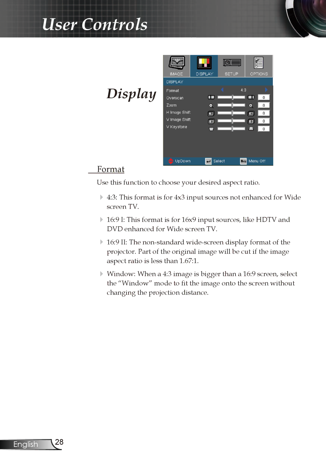 Optoma Technology EP728, EP727, EP723, EP721 manual Display, Format 