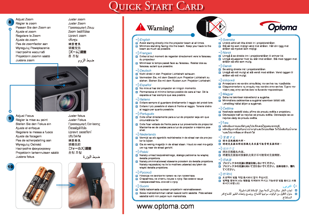 Optoma Technology EP761 manual Q S C, 욷왖왳욐, English, 繁體中文 