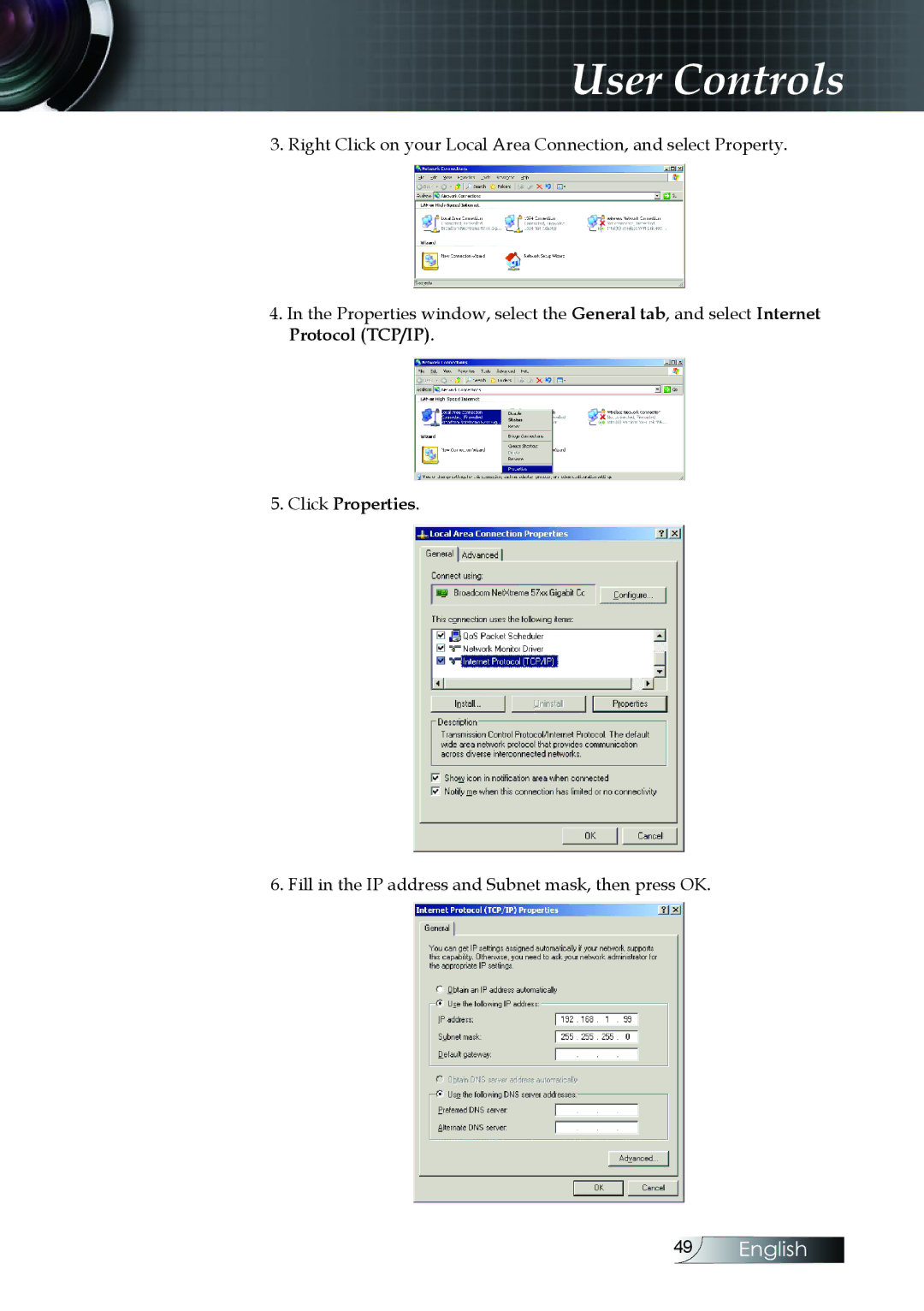 Optoma Technology EX520, EX530, ES522RFBA manual Click Properties 