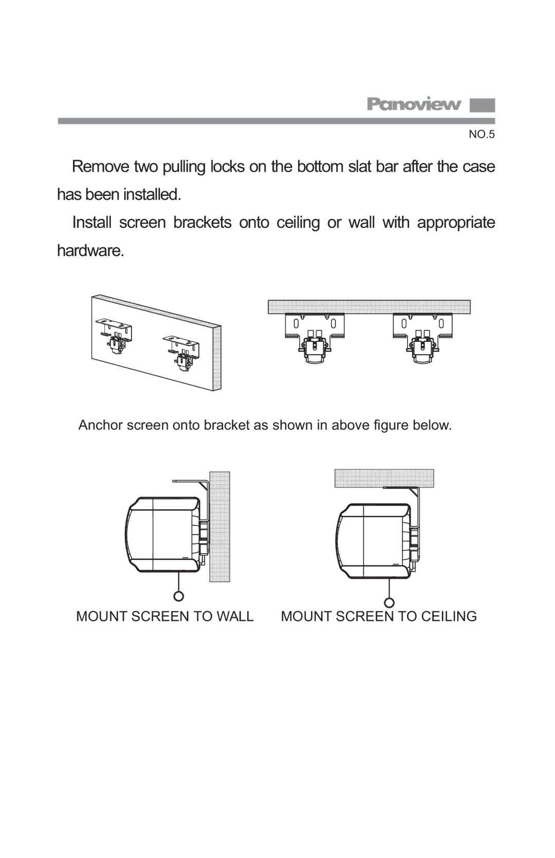 Optoma Technology Graywolf II manual Mount Screen to Wall Mount Screen to Ceiling 