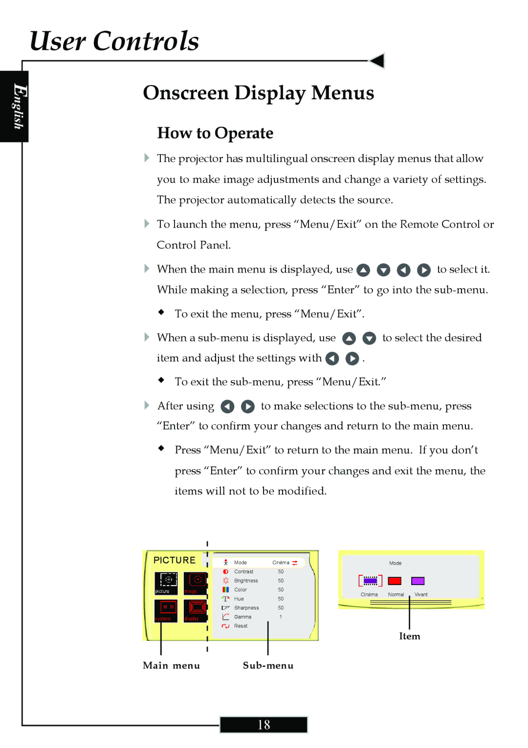 Optoma Technology H77 manual Onscreen Display Menus, How to Operate 