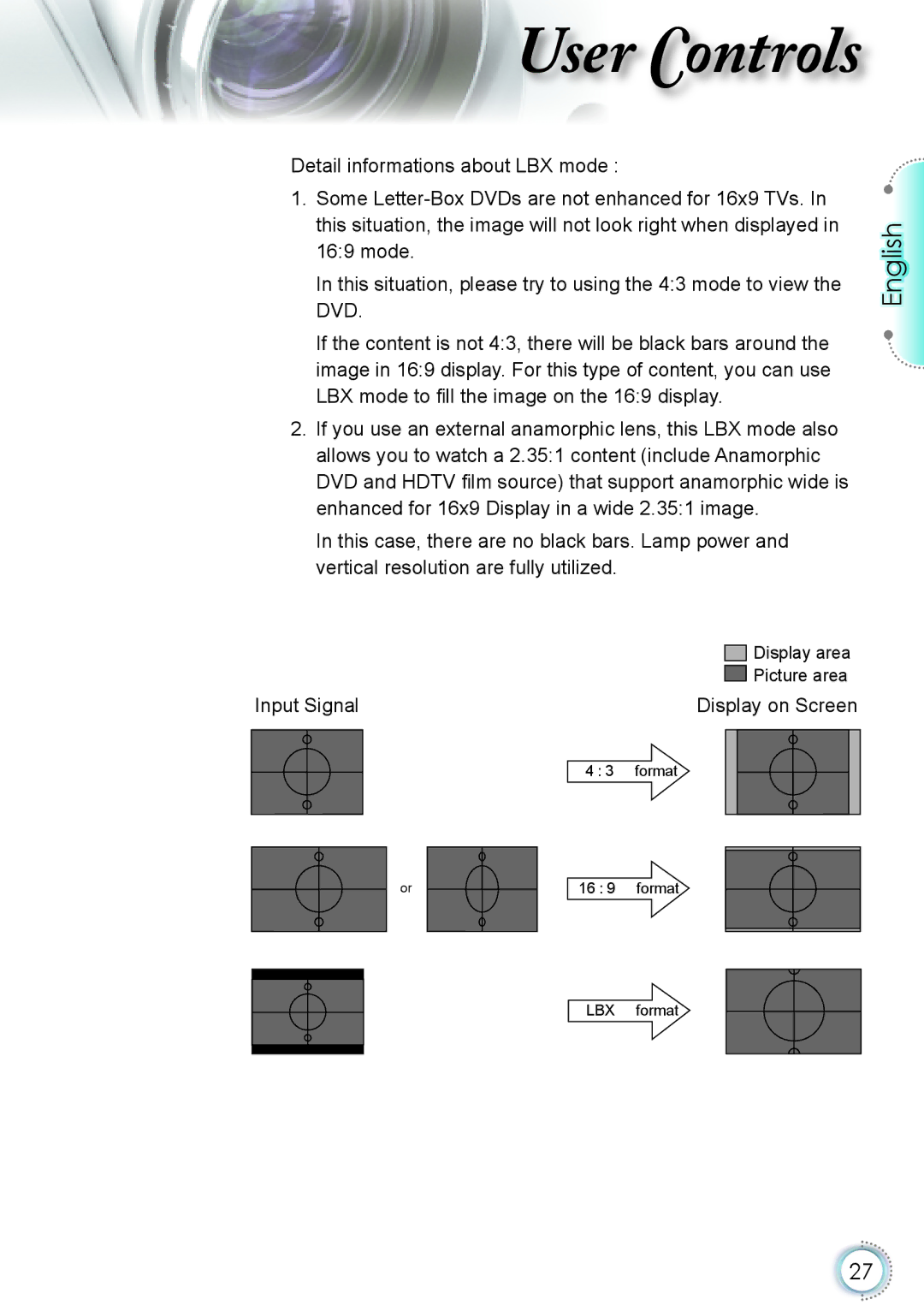 Optoma Technology HD20 manual Input Signal 