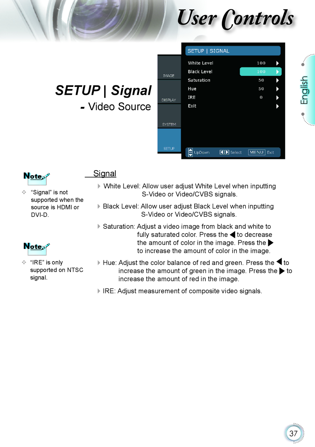 Optoma Technology HD20 manual Video Source 