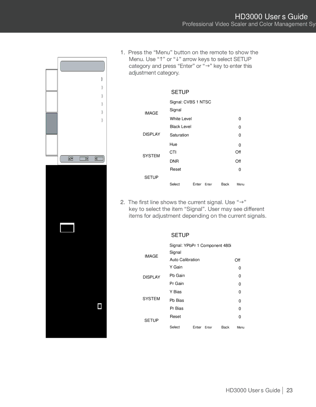 Optoma Technology HD3000 manual First line shows the current signal. Use g 