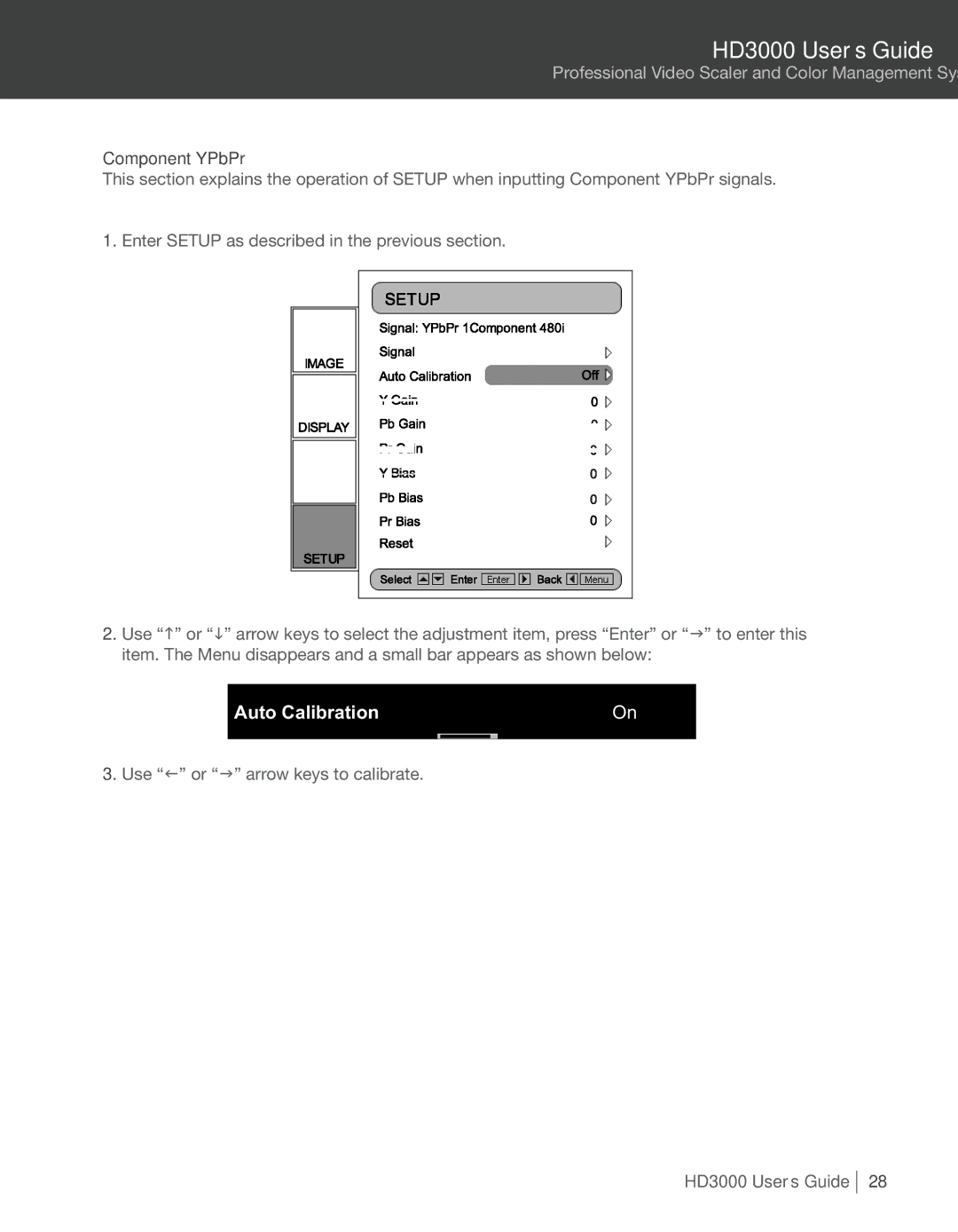 Optoma Technology HD3000 manual Component YPbPr 