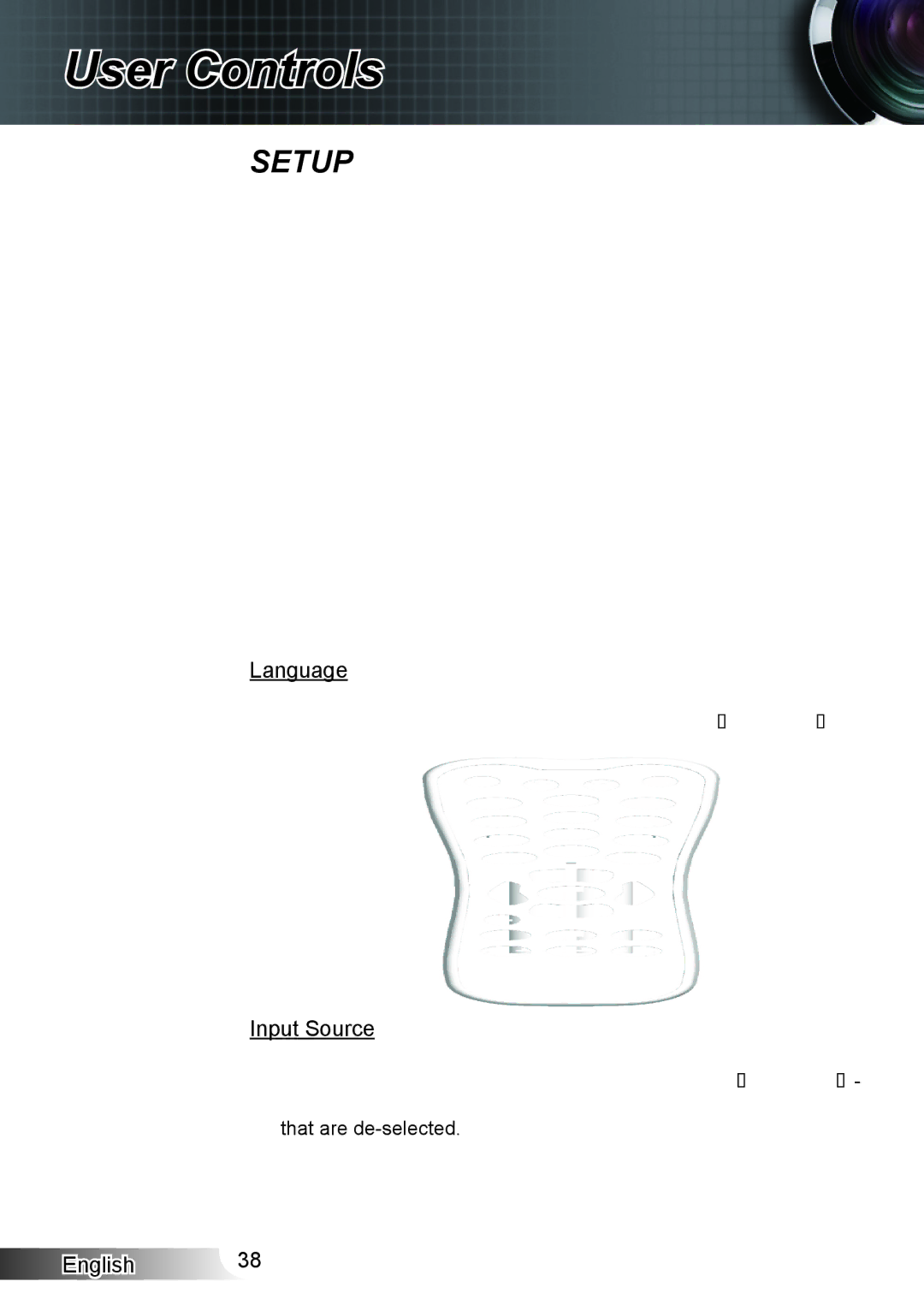 Optoma Technology HD33 manual Language, Input Source 