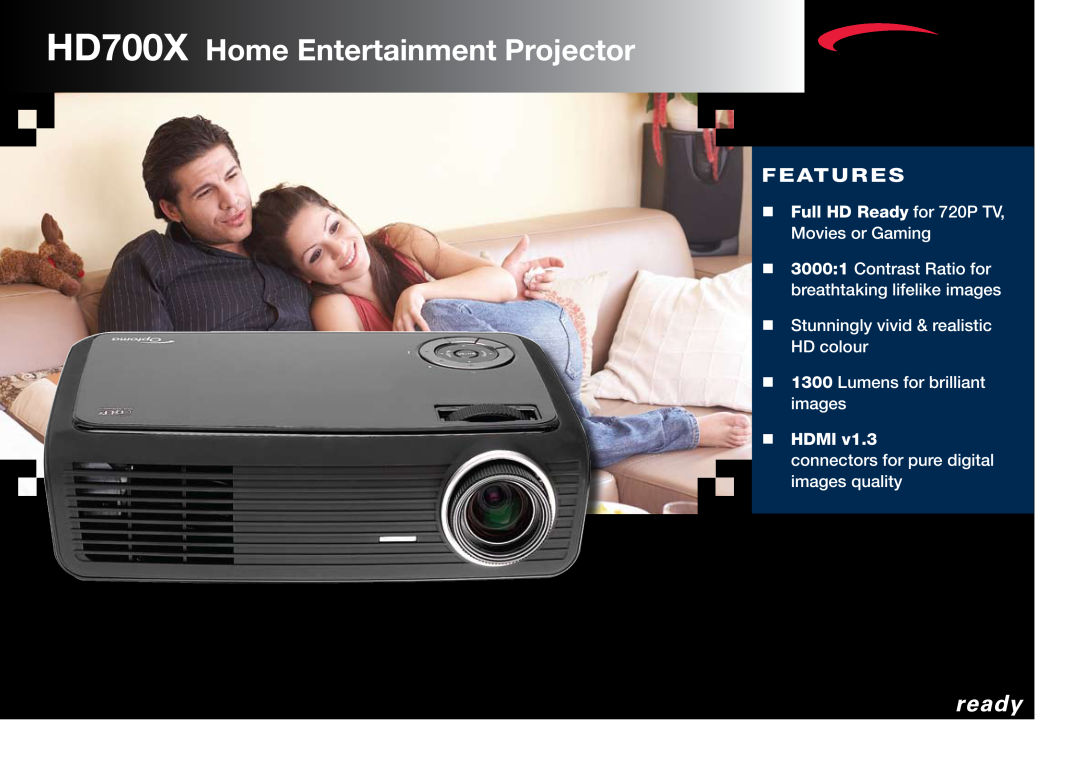 Optoma Technology manual HD700X Home Entertainment Projector, High Definition Big Screen Fun, Features 