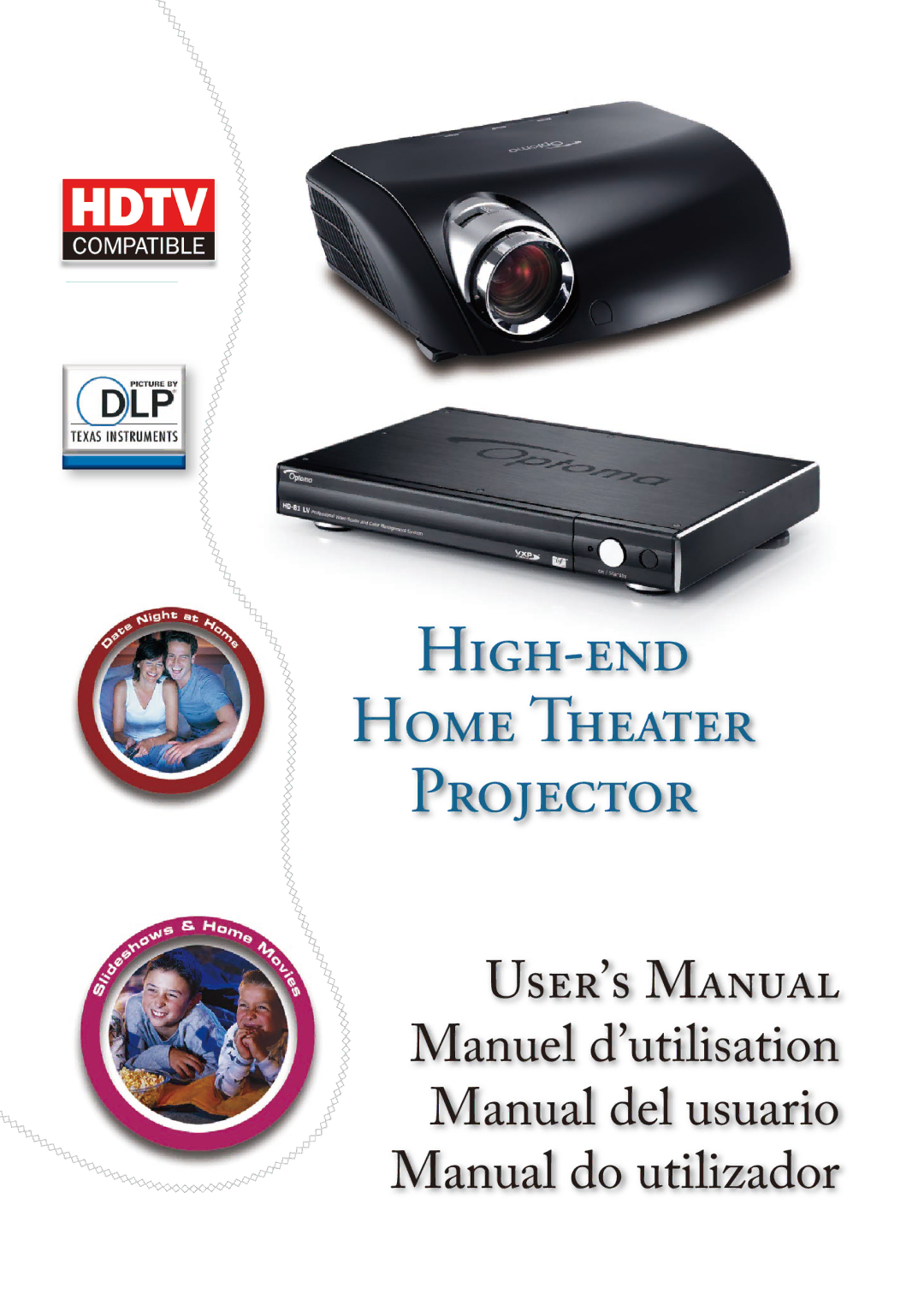 Optoma Technology Home Theatre Projector manuel dutilisation - 