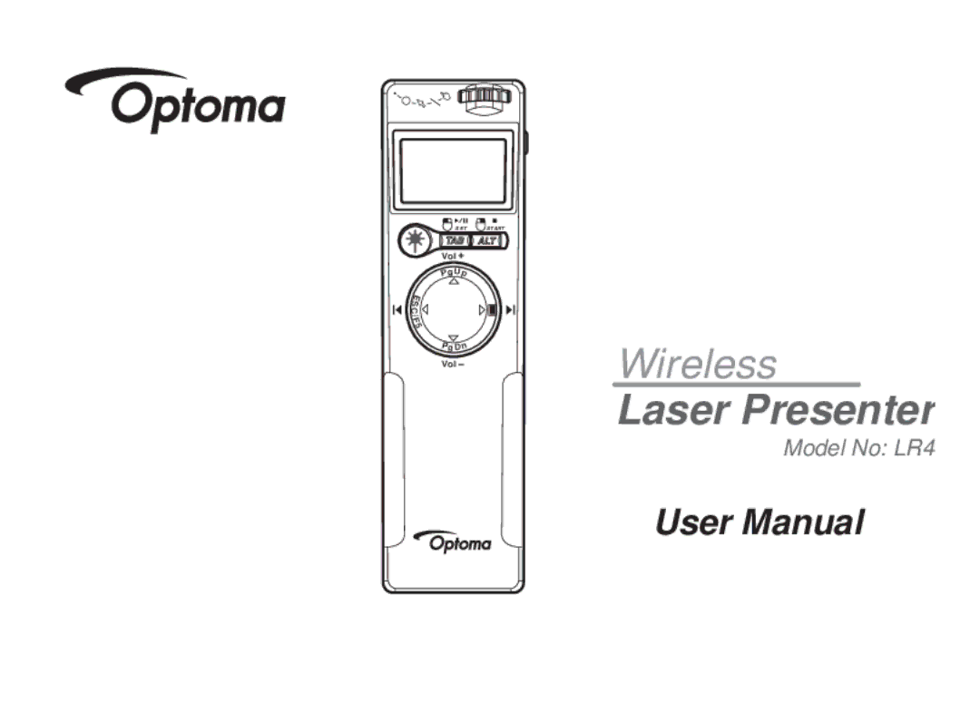 Optoma Technology LR4 user manual Laser Presenter 