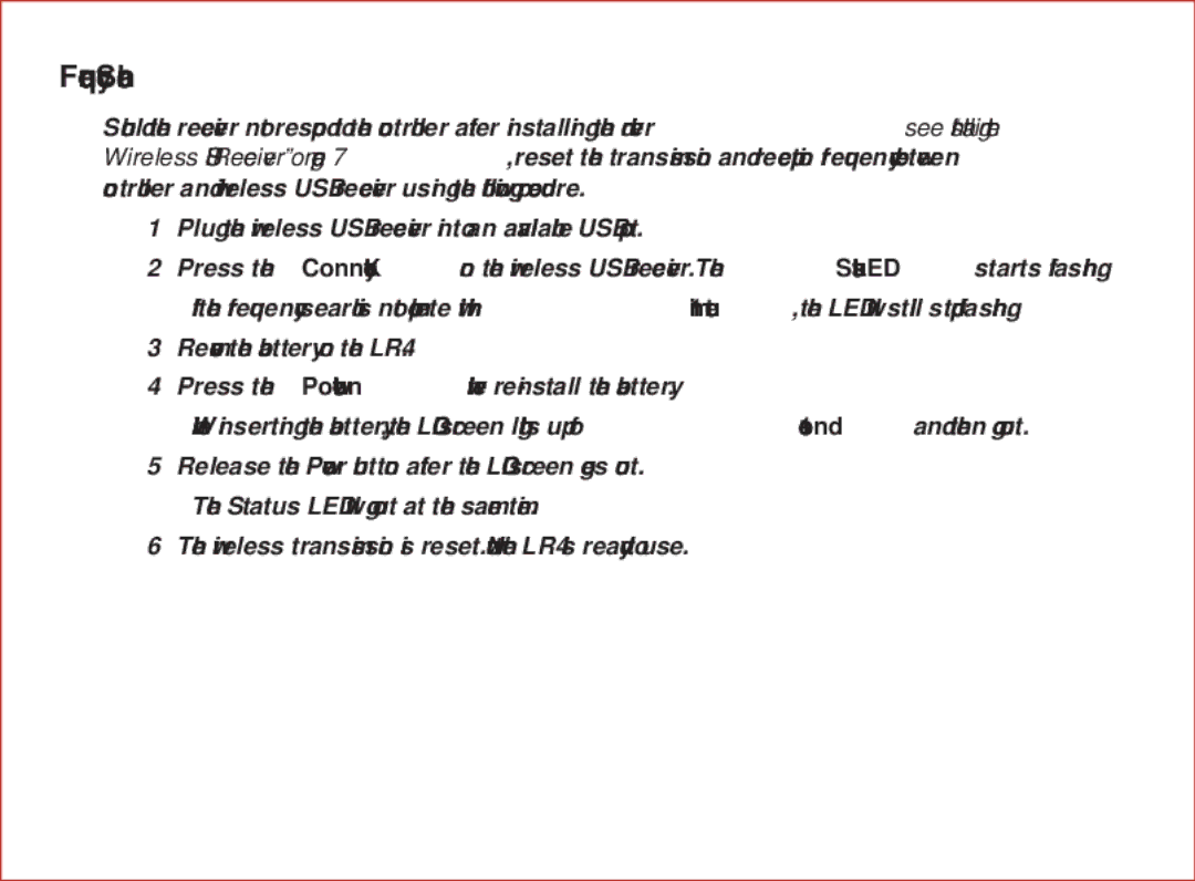 Optoma Technology LR4 user manual Frequency Search 