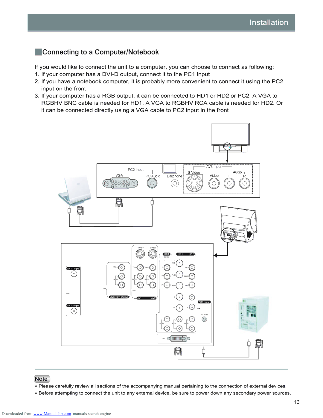 Optoma Technology RD65 manual Dpoofdujoh!up!b!Dpnqvufs0Opufcppl, Vga 