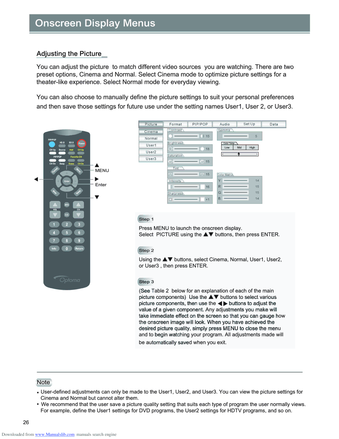 Optoma Technology RD65 manual 